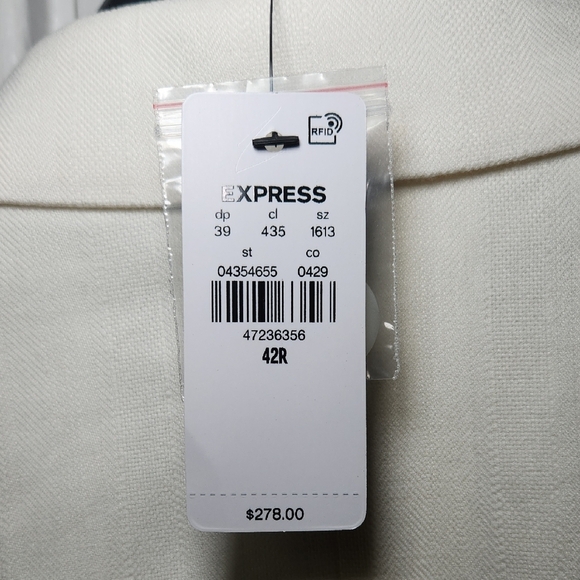 Express Men's Cream Blazer - Picture 4 of 7